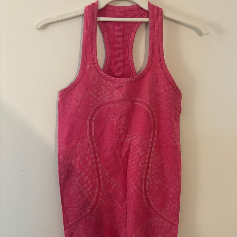 Pink lululemon athletic tank top